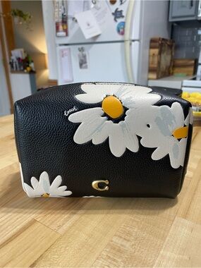 New Coach Floral Print Cosmetic Pouch